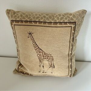 EUC Tapestry Giraffe Print 16x16” Throw Pillow by Borgata